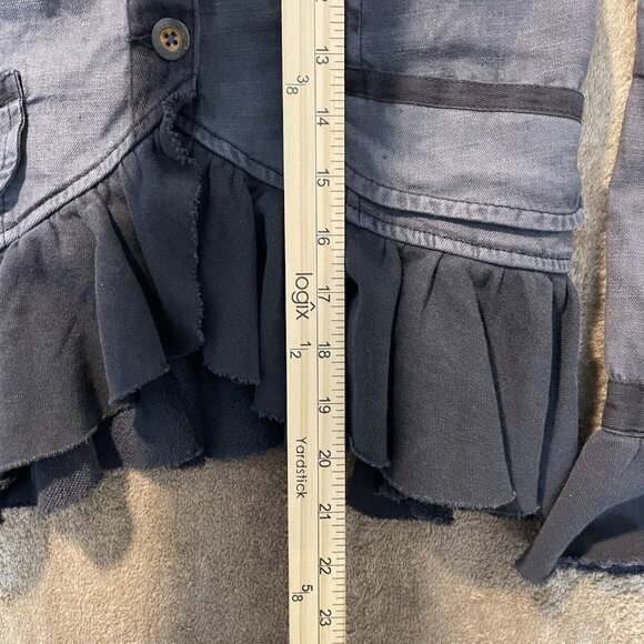 Sundance Laurel Legends Military Navy Blue Jacket 92666 Size PS Petite Small Lin - Picture 10 of 10